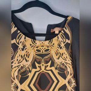 Black/brown abstract dress